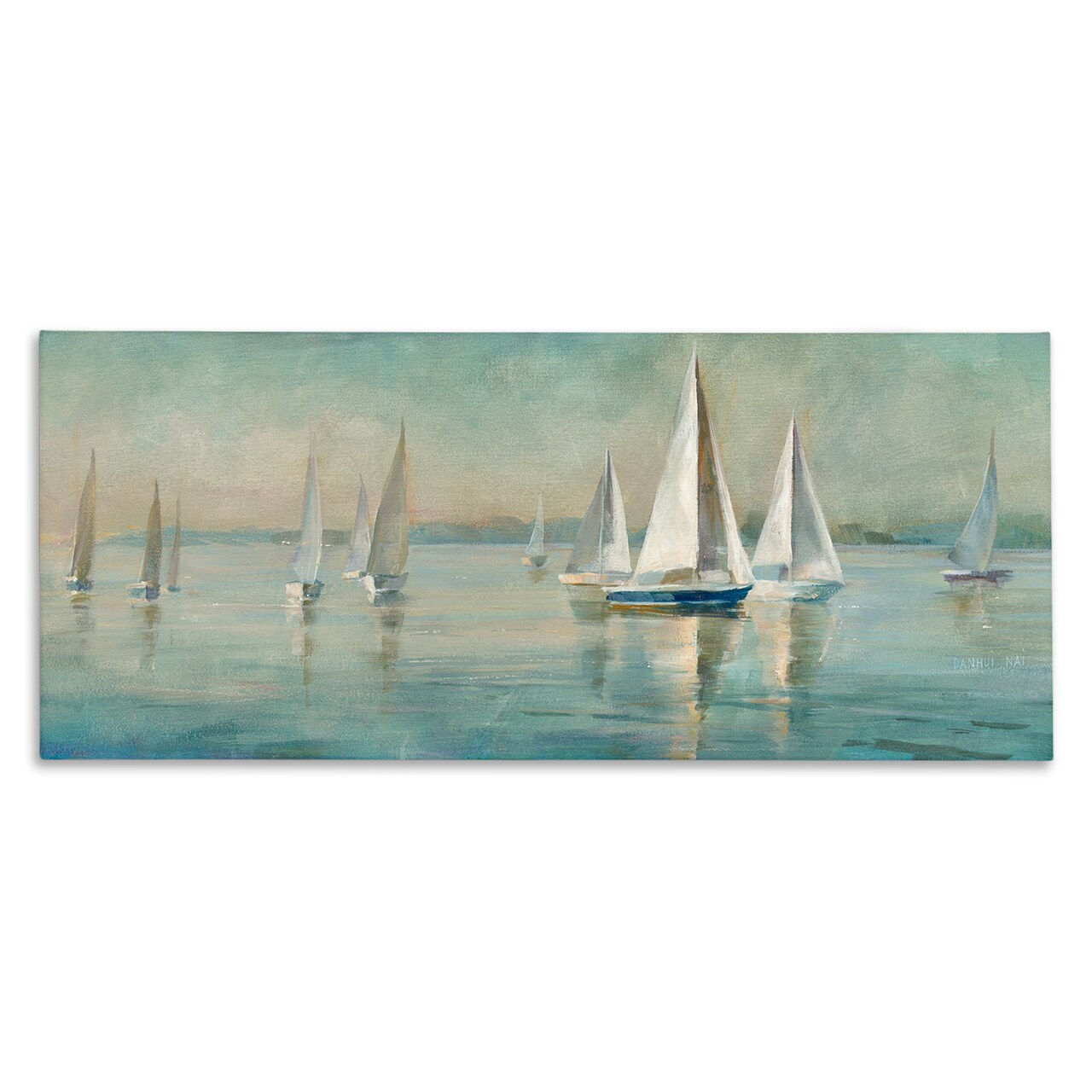 Stupell Industries Panoramic Sailing at Sunrise Canvas Wall Art Design by Danhui Nai
